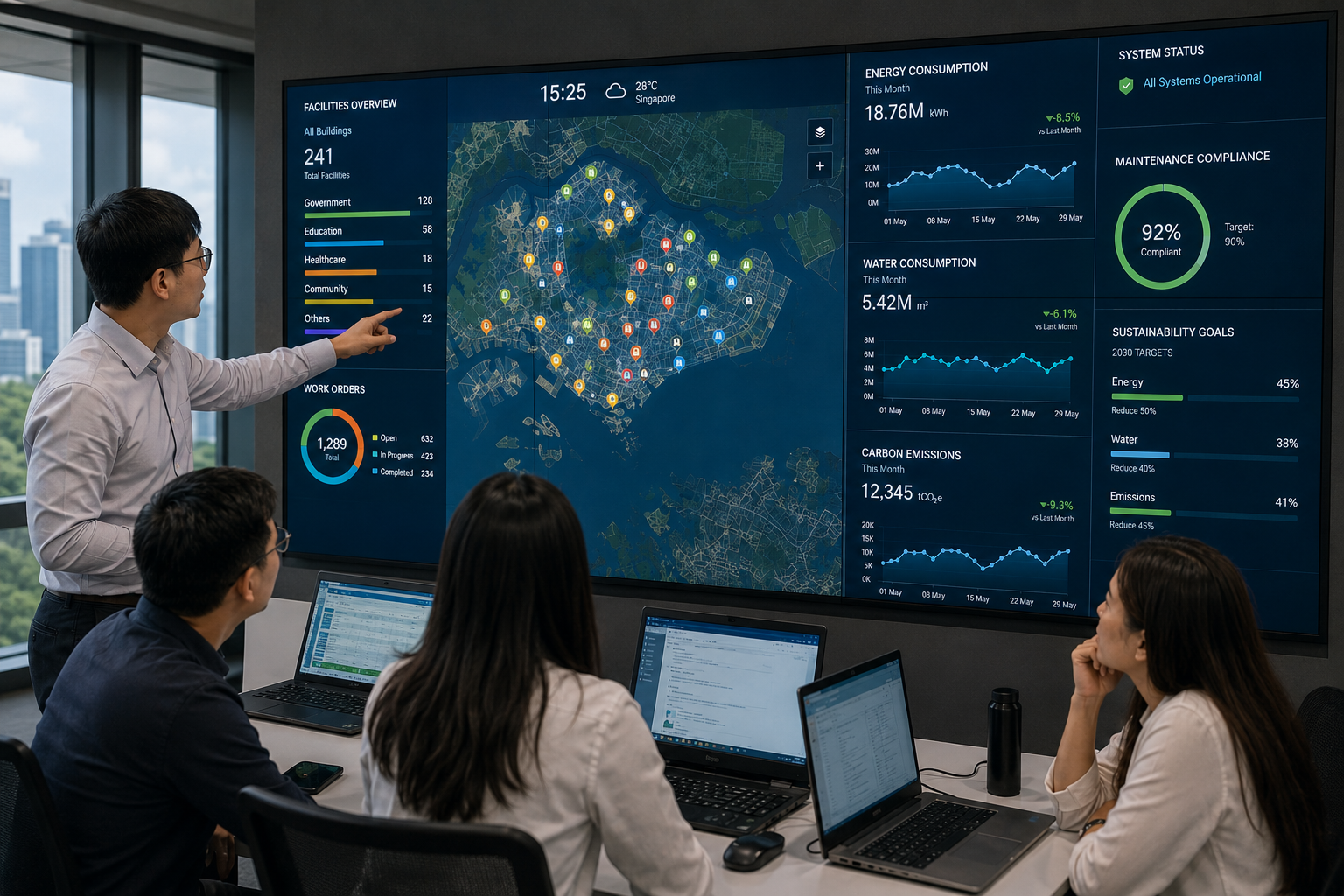 Univers energy and utilities operations dashboard shown in a fleet walkthrough